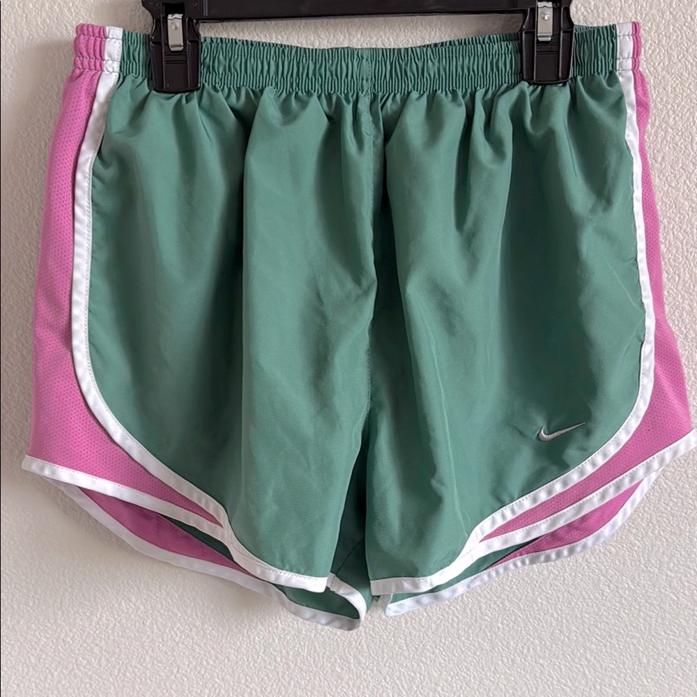 Nike Green and Pink Tempo Running Shorts